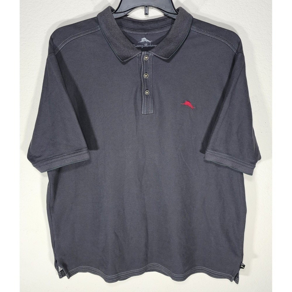 Tommy Bahama Supima Polo Grey‎ XL Short Sleeves